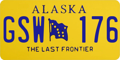 AK license plate GSW176