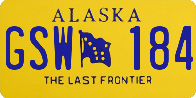 AK license plate GSW184