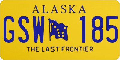 AK license plate GSW185