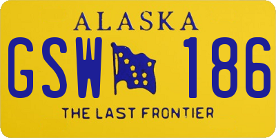 AK license plate GSW186