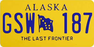 AK license plate GSW187