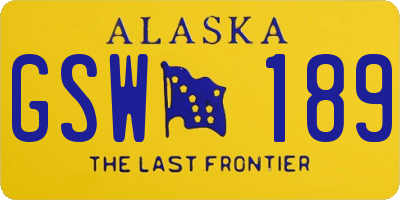 AK license plate GSW189