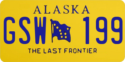 AK license plate GSW199