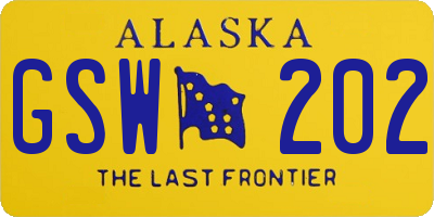 AK license plate GSW202