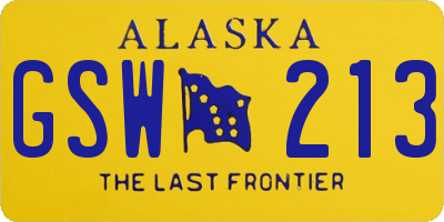 AK license plate GSW213