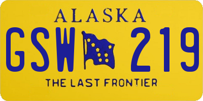 AK license plate GSW219
