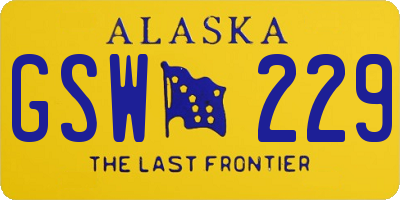 AK license plate GSW229