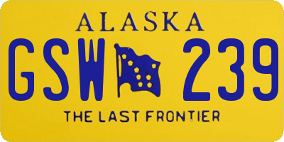 AK license plate GSW239