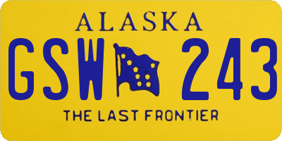AK license plate GSW243