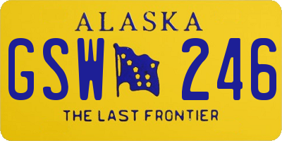 AK license plate GSW246