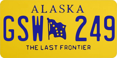 AK license plate GSW249