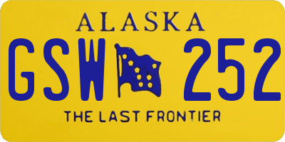 AK license plate GSW252