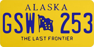 AK license plate GSW253