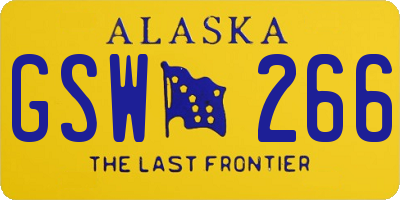 AK license plate GSW266