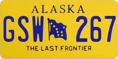 AK license plate GSW267