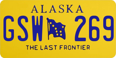 AK license plate GSW269