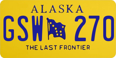 AK license plate GSW270