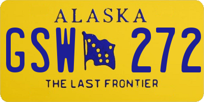 AK license plate GSW272