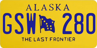 AK license plate GSW280