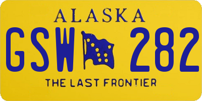 AK license plate GSW282