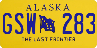 AK license plate GSW283