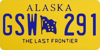 AK license plate GSW291