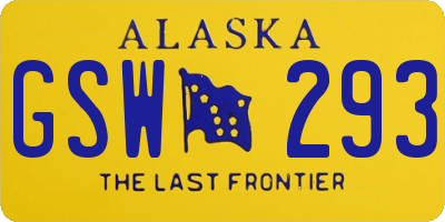 AK license plate GSW293