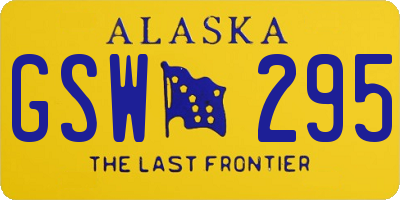 AK license plate GSW295