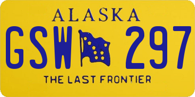 AK license plate GSW297