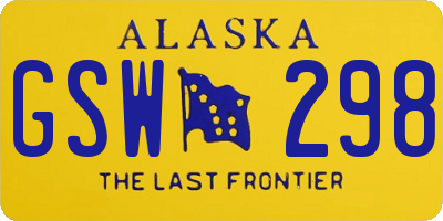 AK license plate GSW298
