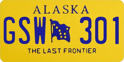 AK license plate GSW301