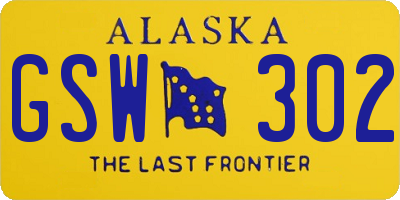 AK license plate GSW302