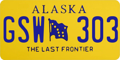 AK license plate GSW303