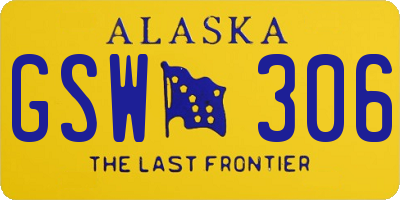 AK license plate GSW306