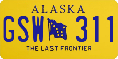 AK license plate GSW311