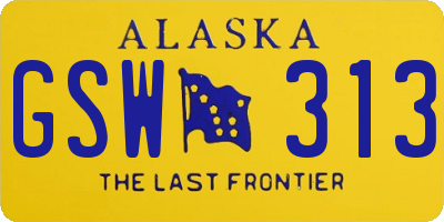 AK license plate GSW313