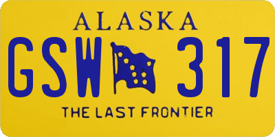 AK license plate GSW317