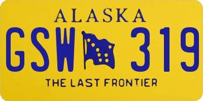 AK license plate GSW319