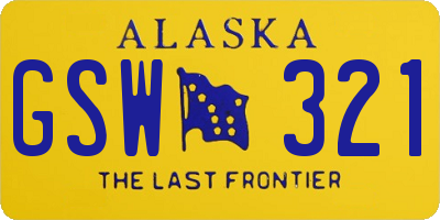 AK license plate GSW321