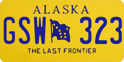 AK license plate GSW323