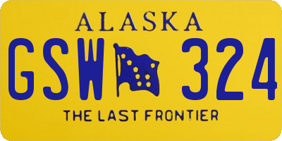 AK license plate GSW324