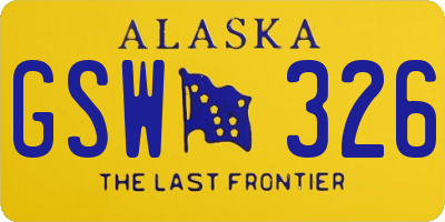 AK license plate GSW326