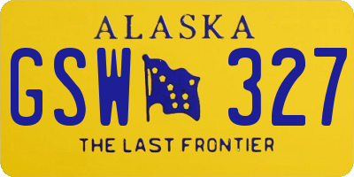 AK license plate GSW327