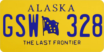 AK license plate GSW328