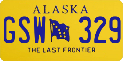 AK license plate GSW329