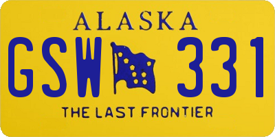 AK license plate GSW331