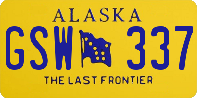 AK license plate GSW337