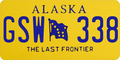 AK license plate GSW338