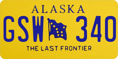 AK license plate GSW340