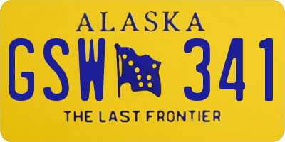 AK license plate GSW341